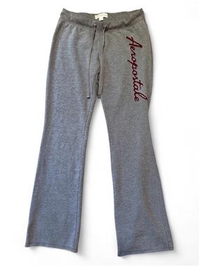 y2k Aeropostale Gray Sweatpants with Burgundy Script